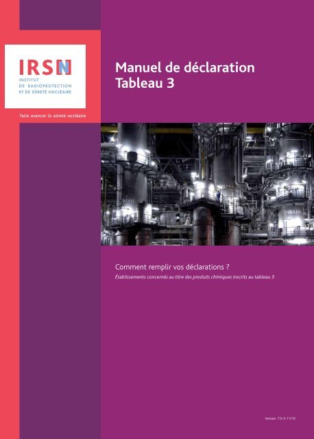Manuel de déclaration - T3 - Non prolifération - IRSN