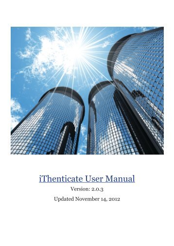 iThenticate User Manual - Turnitin