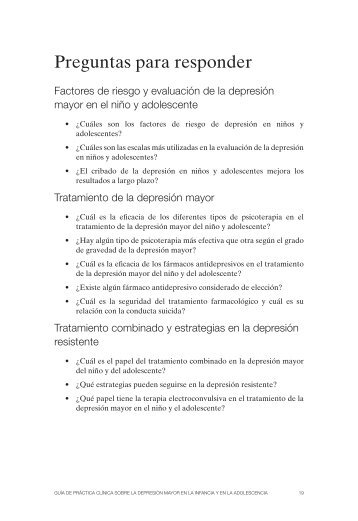 Preguntas, Recomendaciones y Algoritmos sobre DepresiÃ³n ...