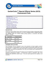 Product Bulletin - Gerber Scientific Products