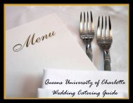 Queens University of Charlotte Wedding Catering Guide