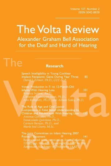 The Volta Review - Alexander Graham Bell Association