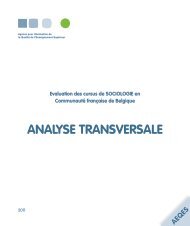 Analyse transversale Sociologie - Agence pour l'evaluation de la ...