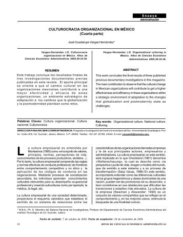 Cultura organizacional en MÃ©xico IV parte - Publicaciones