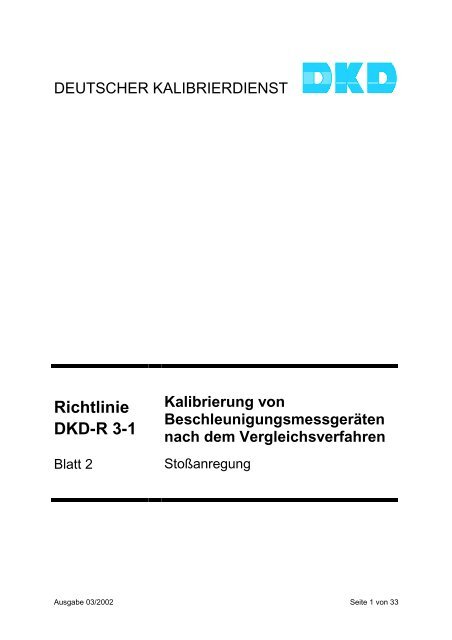 Richtlinie DKD-R 3-1