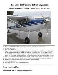 For Sale: 1980 Cessna 180K II Skywagon - Barnstormers