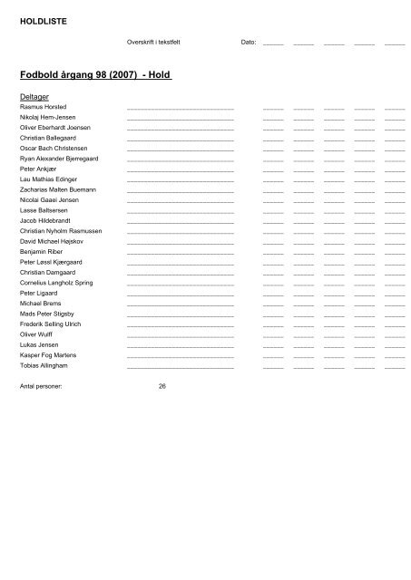 Medlemsliste 2012 - skovshoved if - fodbold