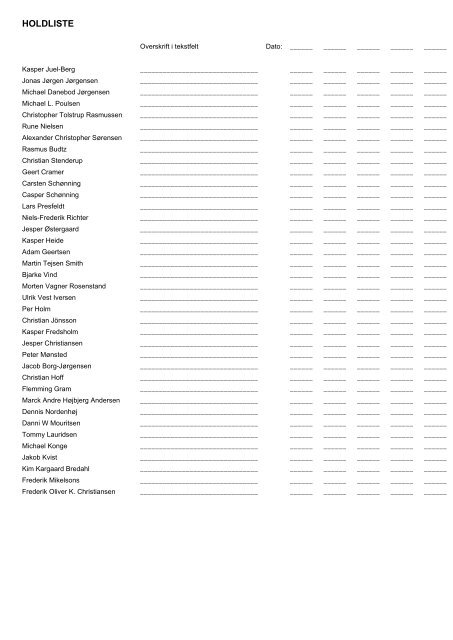 Medlemsliste 2012 - skovshoved if - fodbold