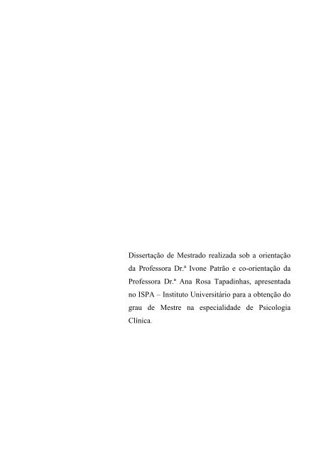 a relaÃƒÂ§ÃƒÂ£o entre factores psicolÃƒÂ³gicos e as perturbaÃƒÂ§ÃƒÂµes do ...