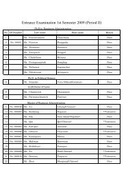 Entrance Examination 1st Semester 2009 (Period II) - IIS RU