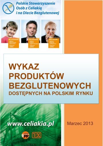 wykaz produktÃ³w bezglutenowych dostÄpnych na polskim rynku