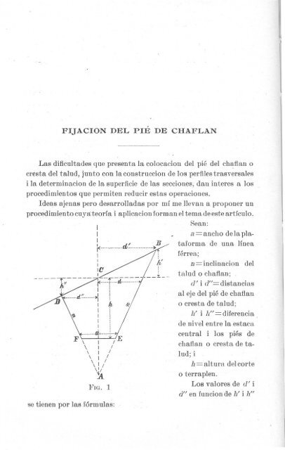 Fijación del pié de chaflan.