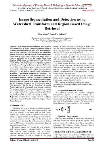 Image Segmentation and Detection using Watershed Transform and ...