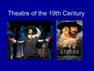 Theatre from Restoration to Romanticism: 19th Century