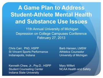 A Game Plan to Address Student-Athlete Mental Health and ...
