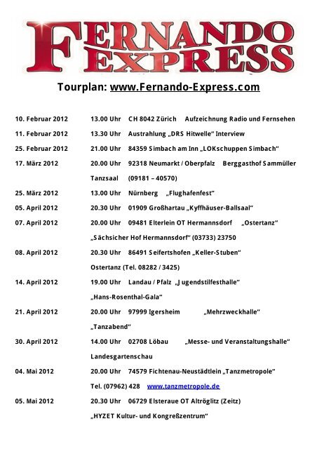 30 Jahre Fernando Express