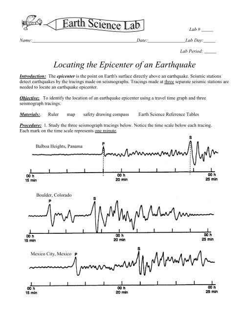 Locating the Epicenter of an Earthquake
