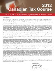 Canadian Tax Course Preliminary Program - Tax Executives ...