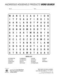 Hazardous Household Products Word Search