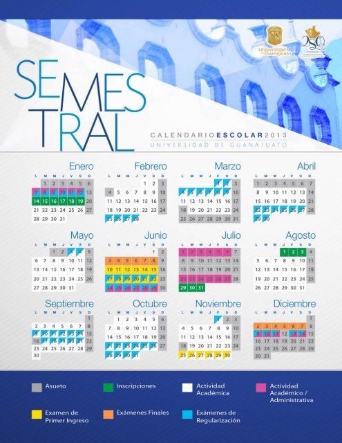 Calendario Escolar 2013 - Universidad de Guanajuato