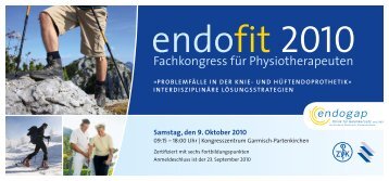 endofit 2010 - endogap Klinik für Gelenkersatz