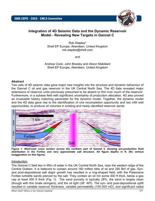 Integration of 4D Seismic Data and the Dynamic Reservoir Model ...