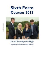 Sixth Form - South Bromsgrove High School Technology College