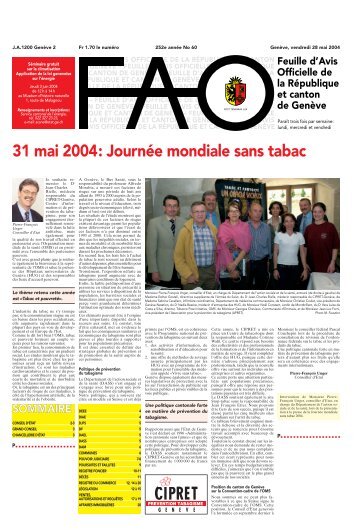 31 mai 2004: JournÃ©e mondiale sans tabac - Cipret