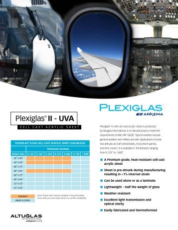Plexiglas® II - UVA - Plexiglas.com