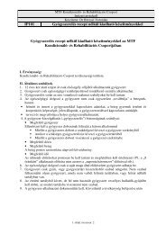 Gyógyszerelés recept nélkül kiadható készítményekkel az MTF ...