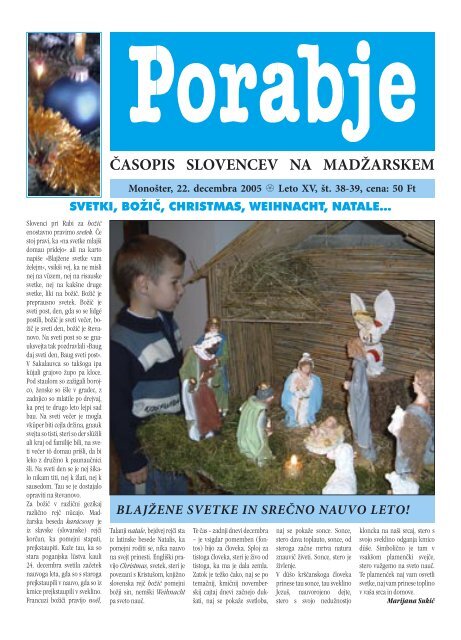 ÄASOPIS SLOVENCEV NA MADÅ½ARSKEM - porabje