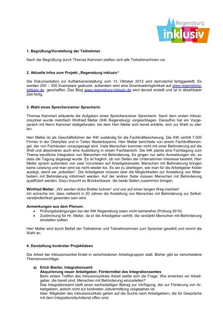 Protokoll - KJF Regensburg