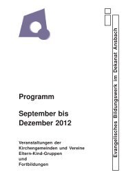 Programm September bis Dezember 2012 - Evangelisches ...