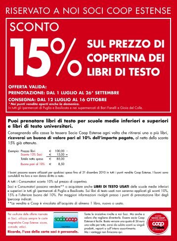 SCONTO 40% ALLA CASSA sconto alla cassa - E-coop