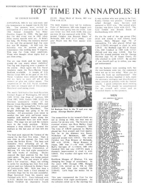 runners gazette november 1998 page b-118 5 - Annapolis Striders