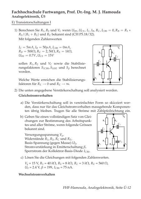 Fachhochschule Furtwangen, Prof. Dr.-Ing. M. J. Hamouda 000000 ...