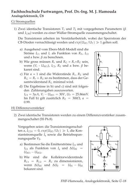 Fachhochschule Furtwangen, Prof. Dr.-Ing. M. J. Hamouda 000000 ...