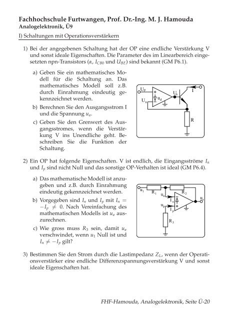 Fachhochschule Furtwangen, Prof. Dr.-Ing. M. J. Hamouda 000000 ...