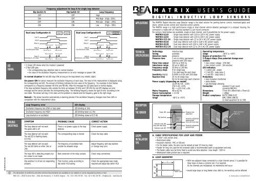 MATRIX User guide PDF | 58 KB - BEA Industrial