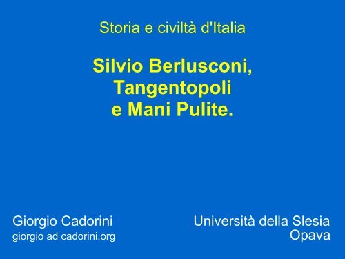 Silvio Berlusconi, Tangentopoli e Mani Pulite.