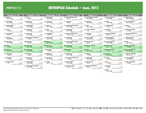 RETROPLEX Schedule - June, 2012 - Starz