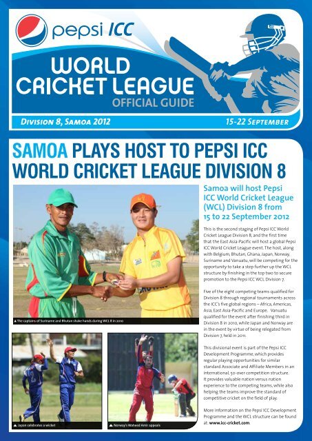 SAMOA PLAYS HOST TO PEPSI ICC WORLD CRICKET LEAGUE ...