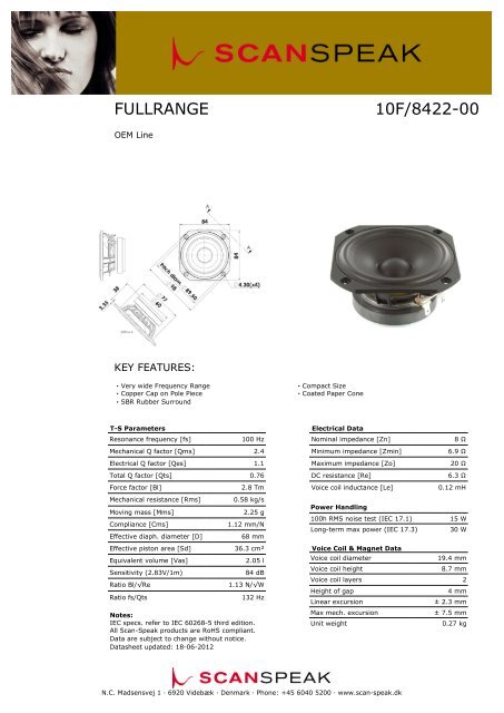 FULLRANGE 10F/8422-00 - Scan-Speak