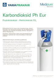 Produktdatablad Medisinteknisk CO2 - Yara Praxair