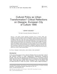 Cultural Policy as Urban Transformation? Critical Reflections on ...