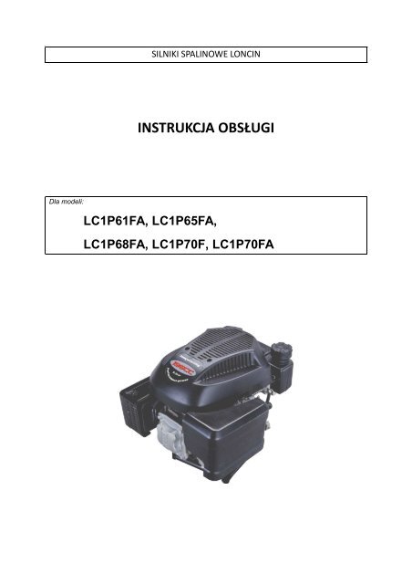 INSTRUKCJA OBSÅUGI - Loncin