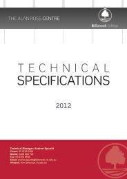 technical specifications - Billanook College