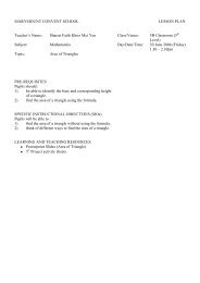 marymount convent school lesson plan - NIE Mathematics ...