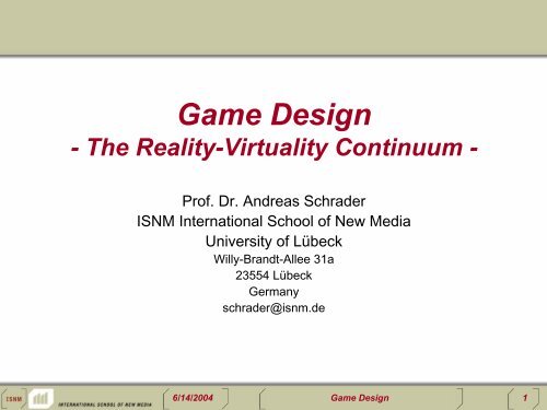 Game Design - Andreas Schrader