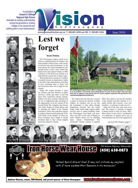 Lest we forget - Howard S. Billings Regional High School